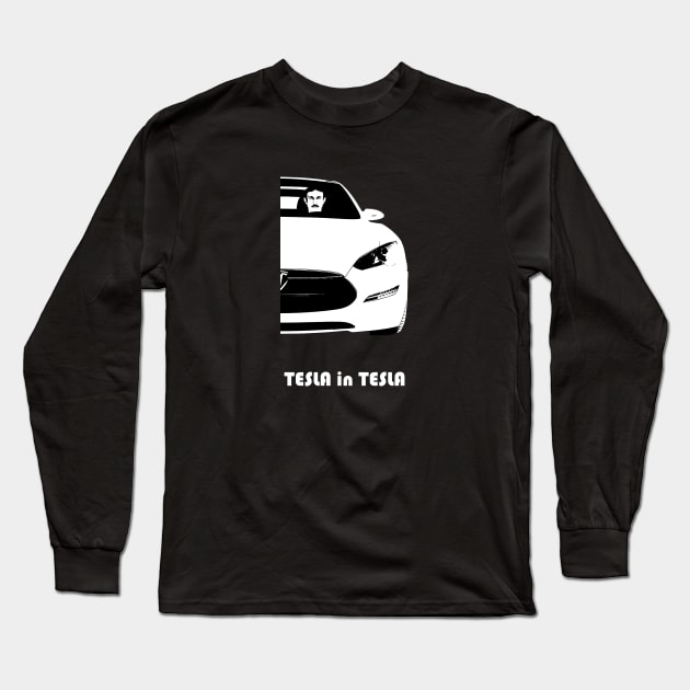 Tesla in Tesla Long Sleeve T-Shirt by WOS